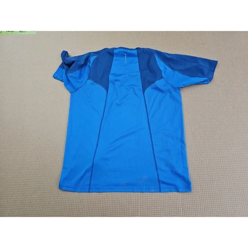 The North Face Shirt Mens Medium Blue Short Sleeve Logo Crew Neck Vapor Wick